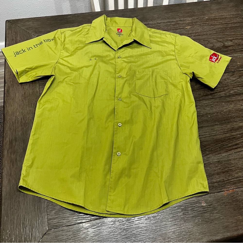 Jack in the Box Employee green button up